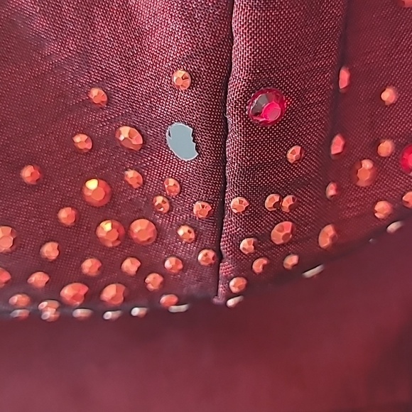 Betsy & Adam burgundy strapless formal gown - 14 - Picture 10 of 10